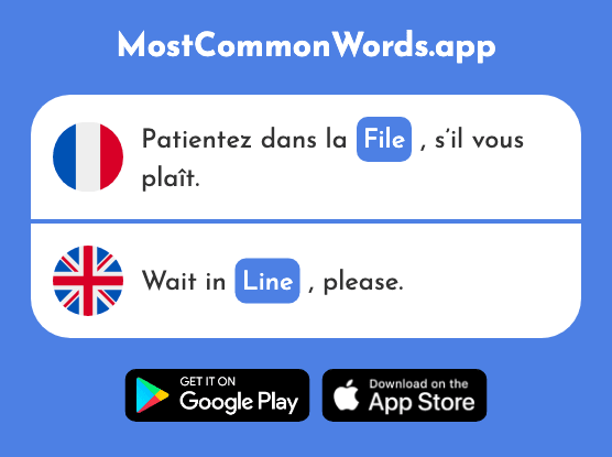 File - Line, queue (Le 2615 Mot Le Plus Commun En English)