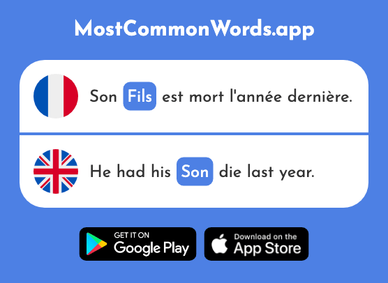 Fils - Son (Le 735 Mot Le Plus Commun En English)