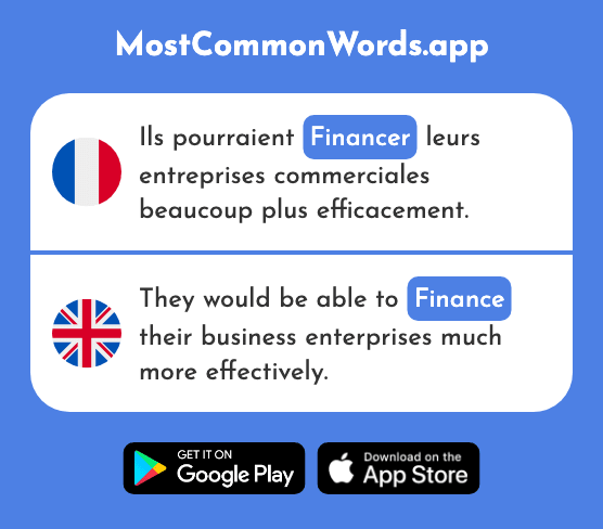 Financer - Finance (Le 1772 Mot Le Plus Commun En English)