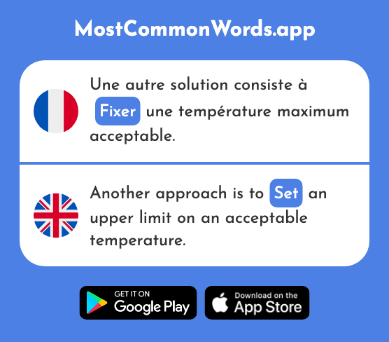 Fixer - Fix, arrange, set (Le 644 Mot Le Plus Commun En English)