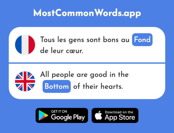 Fond - Bottom (Le 553 Mot Le Plus Commun En English)