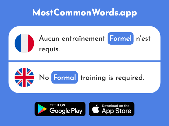 Formel - Formal, definite (Le 2505 Mot Le Plus Commun En English)