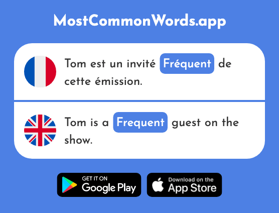 Fréquent - Frequent (Le 2684 Mot Le Plus Commun En English)