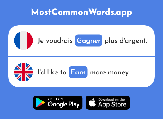 Gagner - Win, earn (Le 258 Mot Le Plus Commun En English)