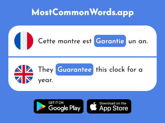 Garantie - Guarantee (Le 2117 Mot Le Plus Commun En English)