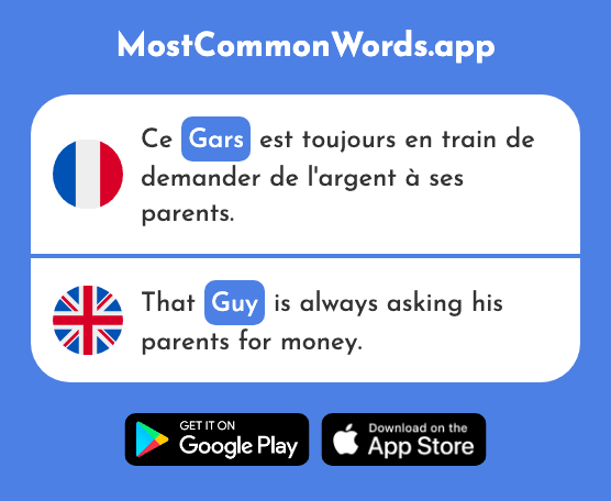 Gars - Guy (Le 2304 Mot Le Plus Commun En English)