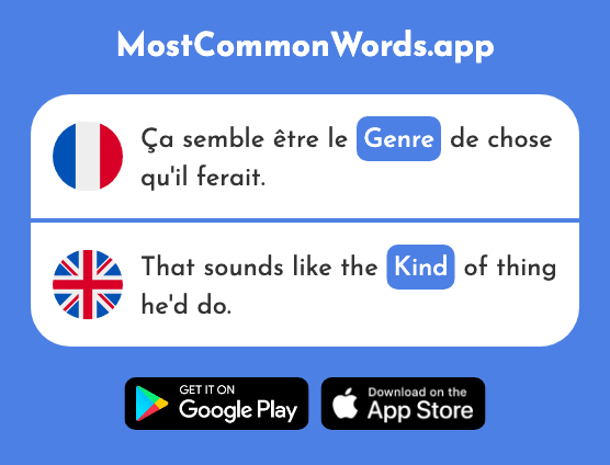 Genre - Type, kind, sort (Le 556 Mot Le Plus Commun En English)