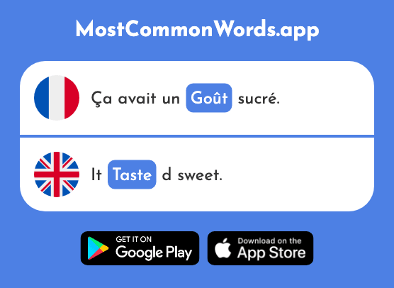 Goût - Taste (Le 1829 Mot Le Plus Commun En English)