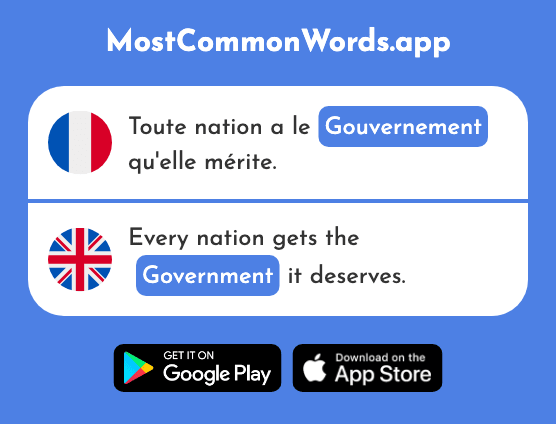 Gouvernement - Government (Le 160 Mot Le Plus Commun En English)