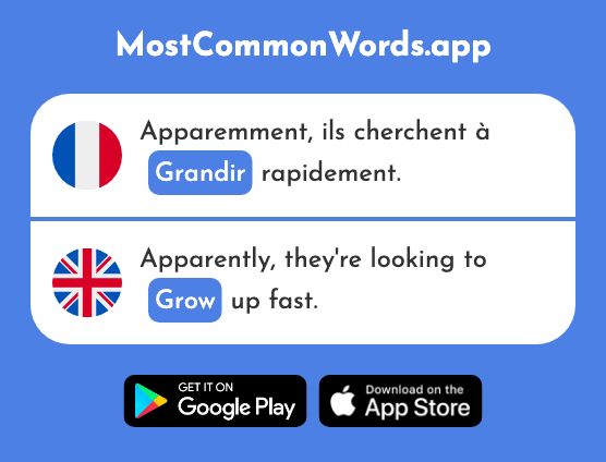 Grandir - Grow, increase, expand (Le 1936 Mot Le Plus Commun En English)