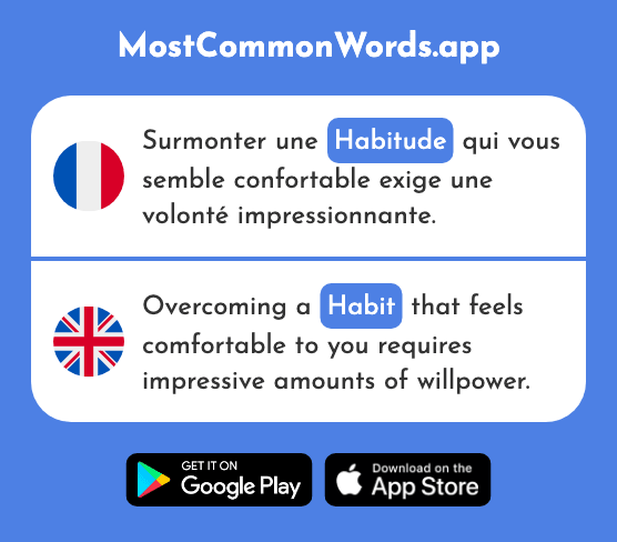 Habitude - Habit (Le 1221 Mot Le Plus Commun En English)