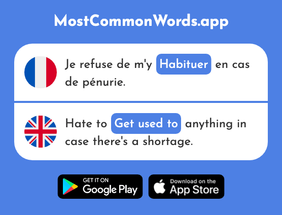 Habituer - Accustom, get used to (Le 2487 Mot Le Plus Commun En English)