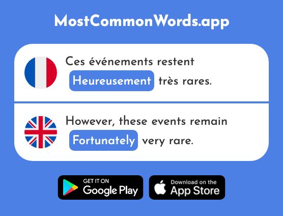 Heureusement - Fortunately, luckily (Le 2390 Mot Le Plus Commun En English)