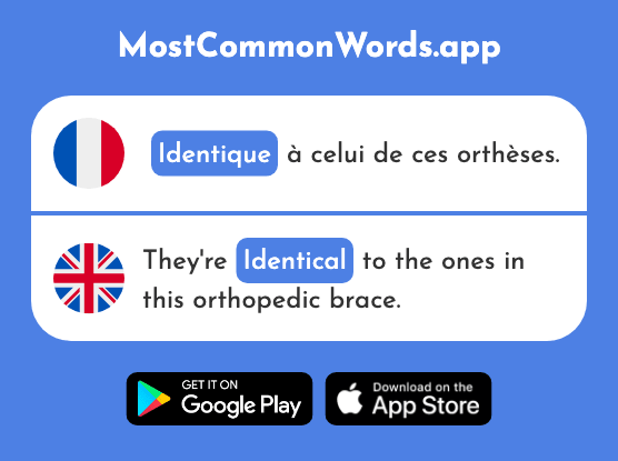 Identique - Identical (Le 2677 Mot Le Plus Commun En English)