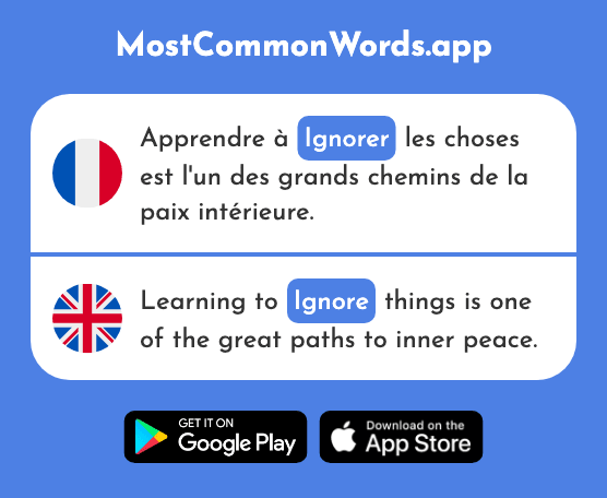 Ignorer - Ignore (Le 639 Mot Le Plus Commun En English)