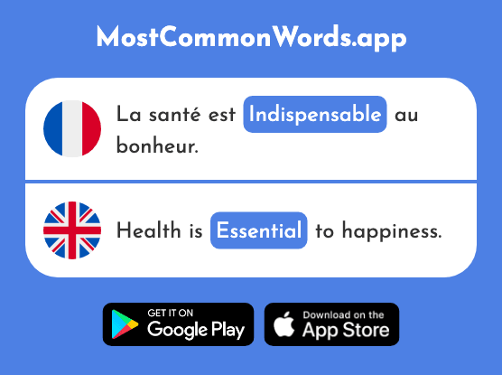 Indispensable - Essential (Le 1746 Mot Le Plus Commun En English)