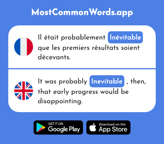 Inévitable - Unavoidable, inevitable (Le 2488 Mot Le Plus Commun En English)
