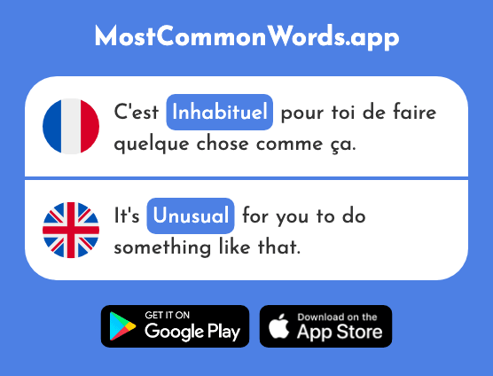 Inhabituel - Unusual (Le 2733 Mot Le Plus Commun En English)