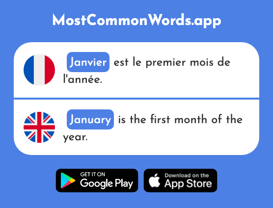 Janvier - January (Le 939 Mot Le Plus Commun En English)