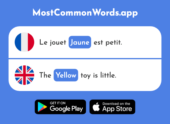 Jaune - Yellow (Le 2585 Mot Le Plus Commun En English)