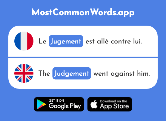 Jugement - Judgement (Le 1037 Mot Le Plus Commun En English)