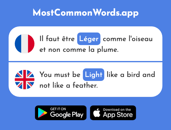 Léger - Light (Le 1321 Mot Le Plus Commun En English)