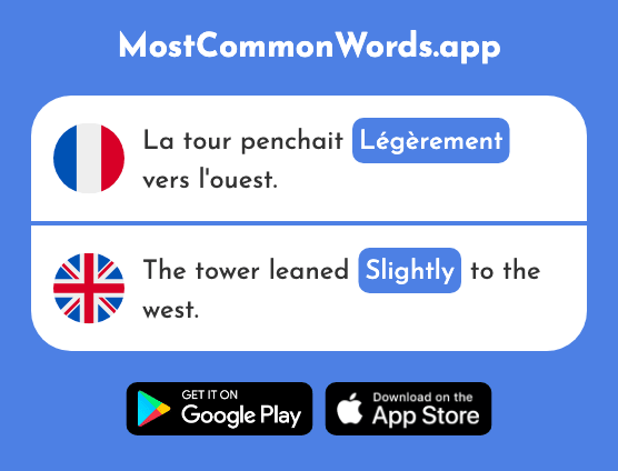 Légèrement - Lightly, slightly (Le 2333 Mot Le Plus Commun En English)