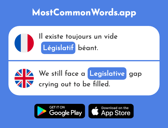 Législatif - Legislative (Le 1404 Mot Le Plus Commun En English)