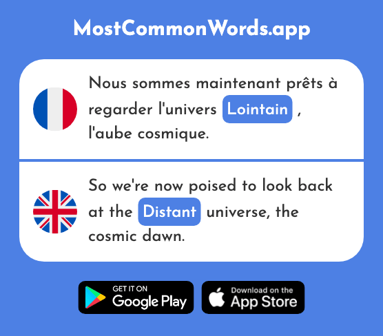 Lointain - Distant, faraway (Le 2933 Mot Le Plus Commun En English)