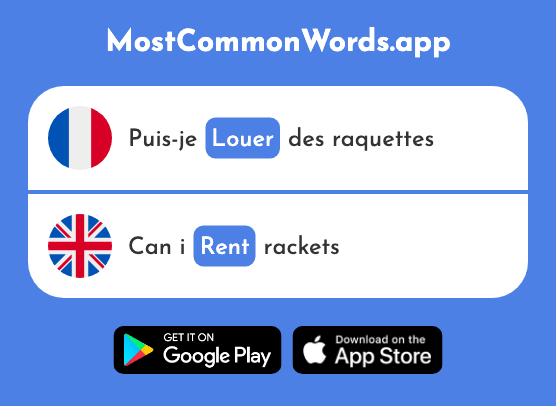 Louer - Rent, praise (Le 2303 Mot Le Plus Commun En English)