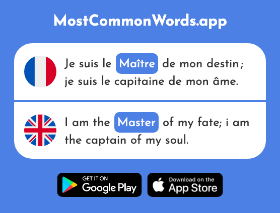 Maître - Master (Le 1092 Mot Le Plus Commun En English)
