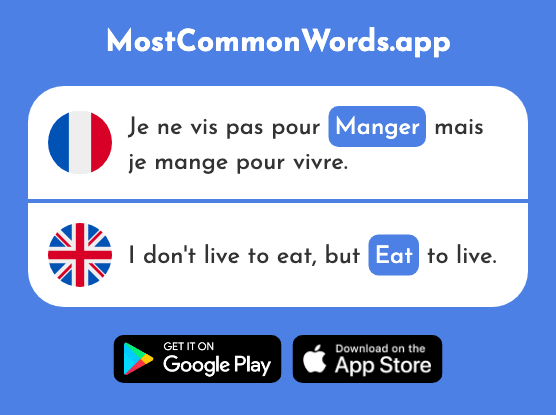 Manger - Eat (Le 1338 Mot Le Plus Commun En English)