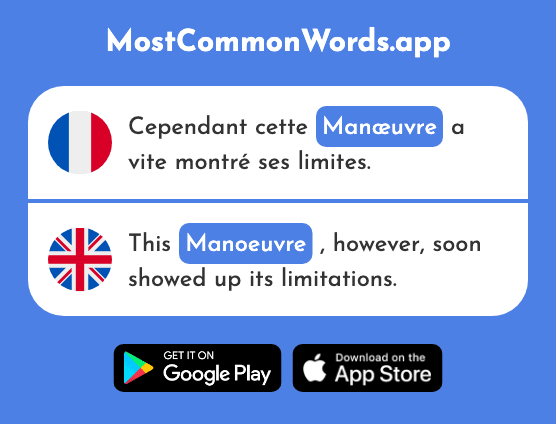 Manœuvre - Manoeuvre (Le 1931 Mot Le Plus Commun En English)