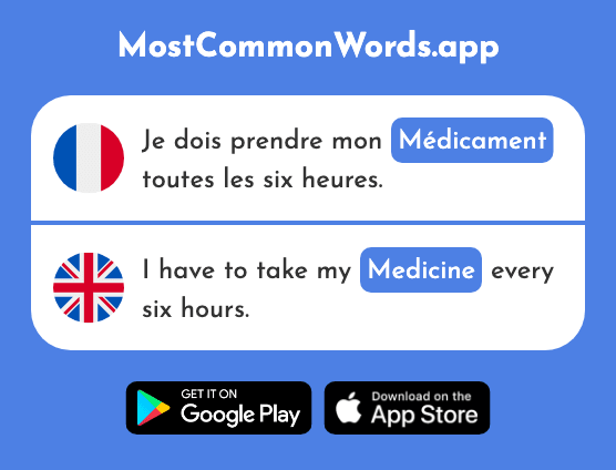Médicament - Medicine, drug, medication (Le 1954 Mot Le Plus Commun En English)