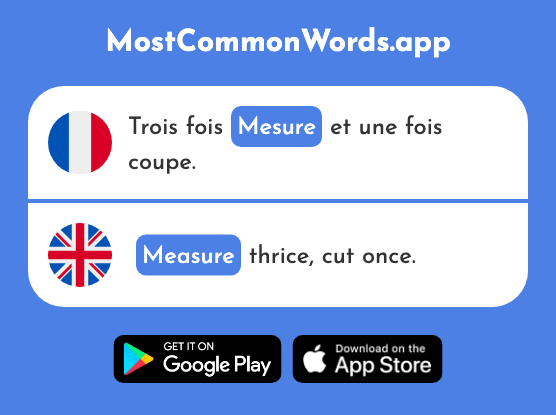 Mesure - Measure (Le 262 Mot Le Plus Commun En English)