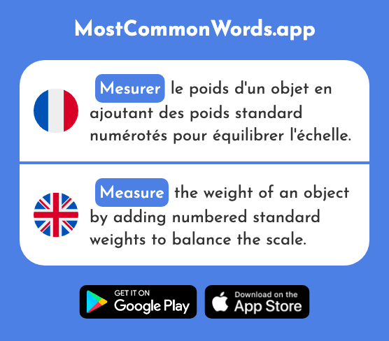 Mesurer - Measure (Le 1110 Mot Le Plus Commun En English)