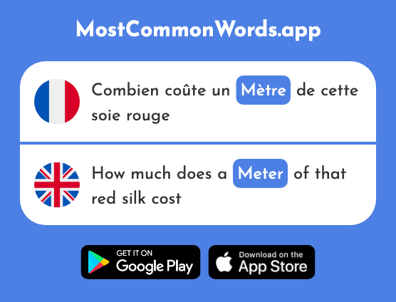 Mètre - Meter (Le 1534 Mot Le Plus Commun En English)