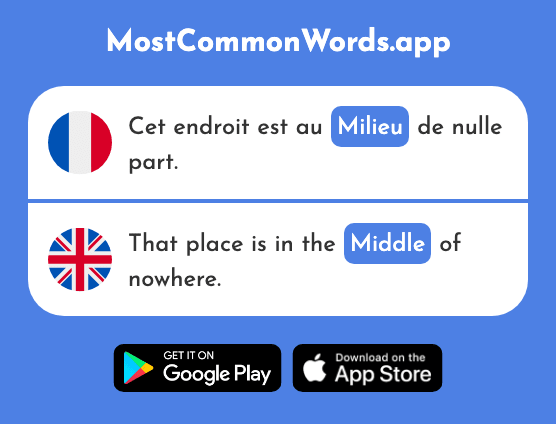 Milieu - Middle (Le 479 Mot Le Plus Commun En English)