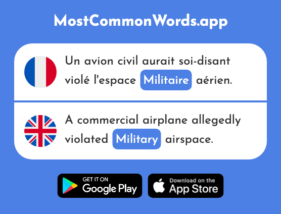 Militaire - Military (Le 690 Mot Le Plus Commun En English)