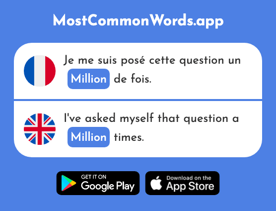 Million - Million (Le 307 Mot Le Plus Commun En English)