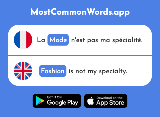 Mode - Mode, way, fashion (Le 1137 Mot Le Plus Commun En English)