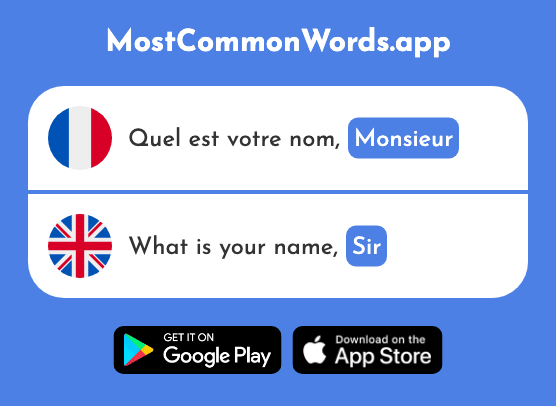 Monsieur - Mister, sir, gentleman (Le 79 Mot Le Plus Commun En English)