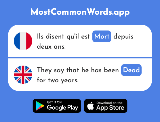 Mort - Dead, death (Le 276 Mot Le Plus Commun En English)