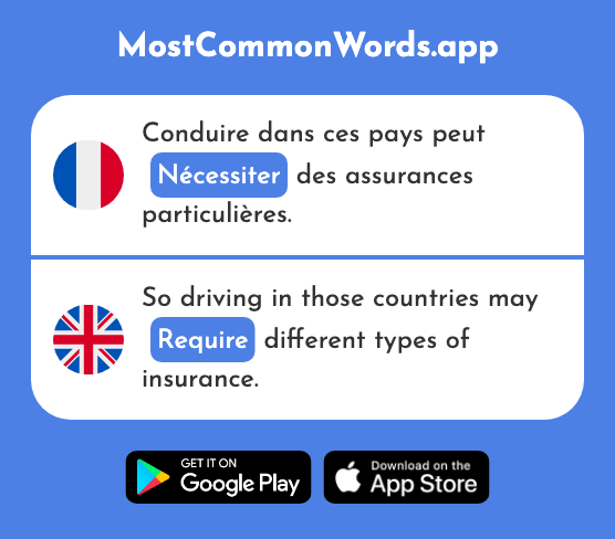 Nécessiter - Require, necessitate (Le 2214 Mot Le Plus Commun En English)