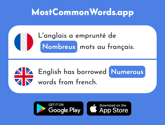 Nombreux - Numerous (Le 366 Mot Le Plus Commun En English)