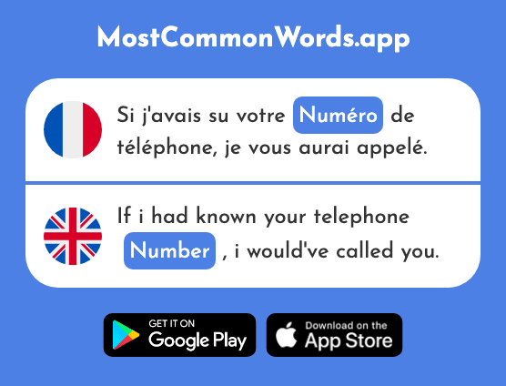 Numéro - Number (Le 766 Mot Le Plus Commun En English)
