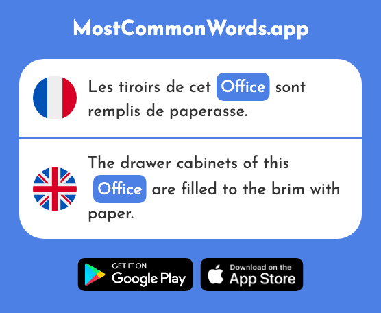 Office - Office, bureau (Le 1868 Mot Le Plus Commun En English)