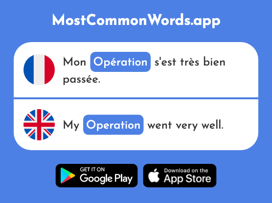 Opération - Operation (Le 763 Mot Le Plus Commun En English)