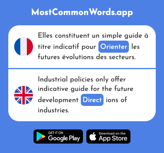 Orienter - Position, give advice, direct, orientate (Le 2124 Mot Le Plus Commun En English)