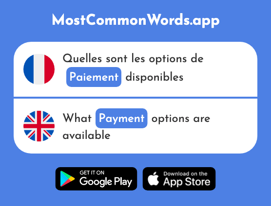 Paiement - Payment (Le 2243 Mot Le Plus Commun En English)
